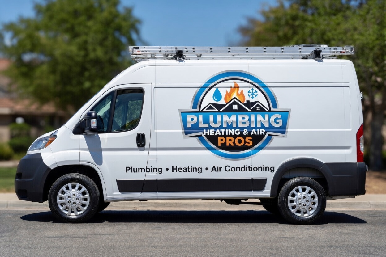 Local plumbing heating and air service van serving Granite Bay
